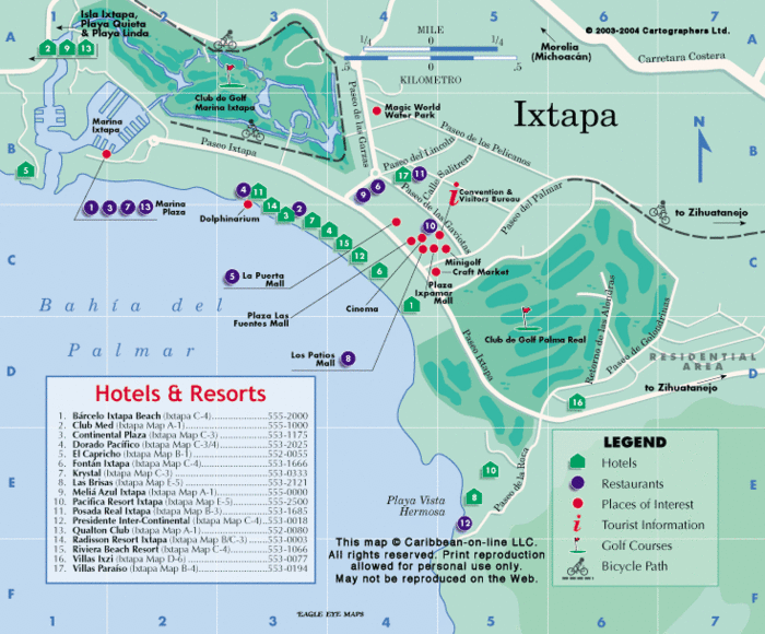 Ixtapa Map (Mexico-On-Line)