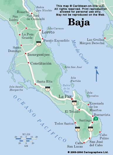 Baja Peninsula Map Mexico On Line