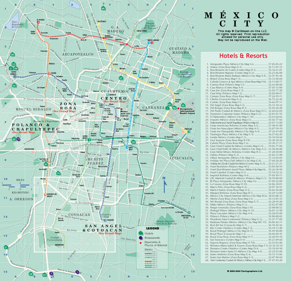 Mexico City Attractions Map